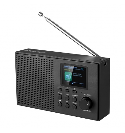 Sandberg Speaker Radio DAB+BT Recharge, přenosné DAB+/FM rádio s Bluetooth, černá