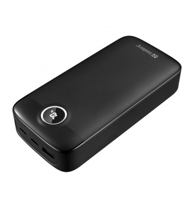 Sandberg SemiSolidState Powerbank 20000 mAh PD20W, kompaktní powerbanka, černá