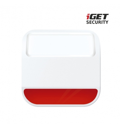iGET SECURITY MP11 - venkovní siréna napájená baterií nebo adaptérem, pro alarm M6-4G, bat. v balení