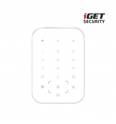 iGET SECURITY MP13 - bezdrátová klávesnice s RFID čtečkou pro alarm M6-4G, napájení 4x AA v balení