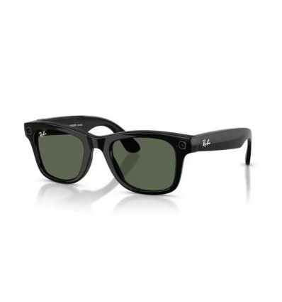 Meta Ray-Ban Gen2 Wayfarer, Black, G15 Green (Large)