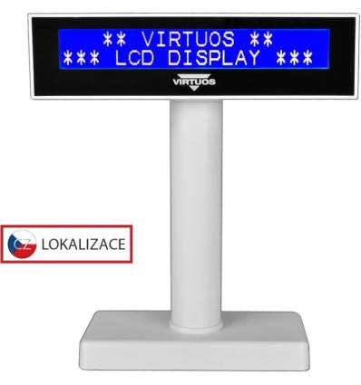 LCD displej Virtuos FL-2026MB 2x20, USB bílý