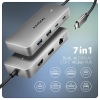 AXAGON HMC-CUB83X2, USB 10Gbps hub, 2x USB-A, USB-C, HDMI & DP 4k/144Hz, RJ-45, PD 100W, kabel 15cm