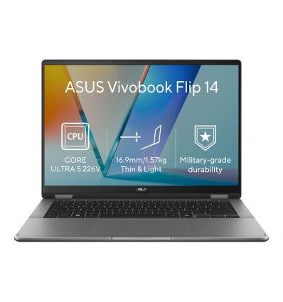 ASUS Vivobook 14 Flip/TP3407SA-OLED548WZ/U5-226V/14"/WUXGA/T/16GB/512GB/Intel int/W11H/Gray/2R