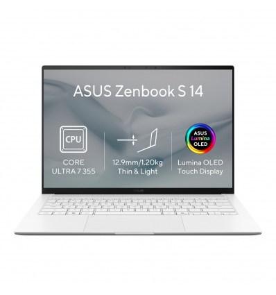 ASUS Zenbook S14 OLED/UX5406AA-OLED465XZ/U7-355/14"/2880x1800/T/32GB/1TB/Intel int/W11P/White/2R