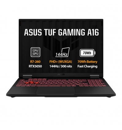 ASUS TUF Gaming A16/FA608UHI-TU126Z/R7-260/16"/WUXGA/16GB/512GB/RTX 5050/bez OS/Gray/2R