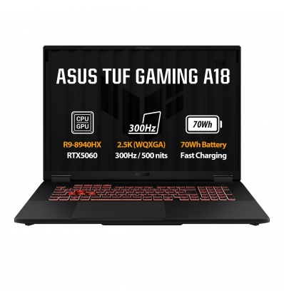 ASUS TUF Gaming A18/FA808PP-TT010WZ/R9-8940HX/18"/2560x1600/32GB/1TB/RTX 5070/W11H/Gray/2R