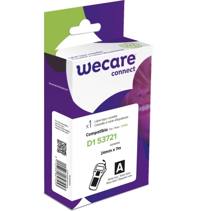 WECARE ARMOR páska kompatibilní s DYMO S0721010,White/Black,24MM*7M