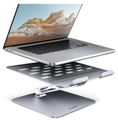 AXAGON STND-LQ hliníkový HQ stojan na notebook 10"-17.3" nastavitelná výška a úhel, šedý