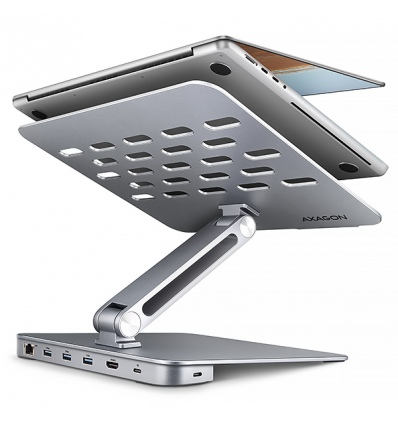 AXAGON HMC-STND, stojan pro 10"-17" notebooky, USB 5Gbps hub, 3x USB-A, HDMI 4k/60Hz, RJ-45, PD 100W