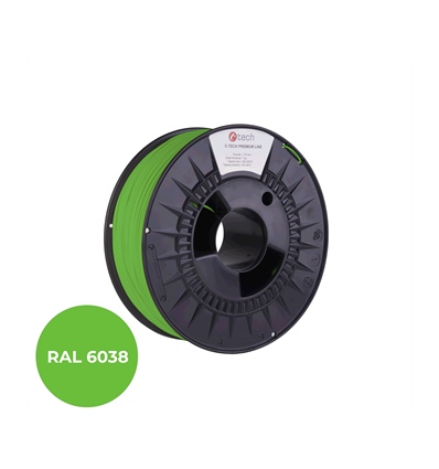 Filament C-TECH PREMIUM LINE, TPU 90A, flexibilní, luminiscenční zelená, RAL6038, 1,75mm, 1kg