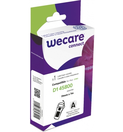WECARE ARMOR páska kompatibilní s DYMO S0720820,Black/Transparent,19MM*7M