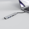 Epico 6v1 hliníkový USB-C 8K hub - stříbrná
