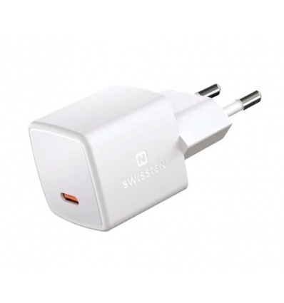 SWISSTEN MINI SÍŤOVÝ ADAPTÉR GaN USB-C 25W POWER D