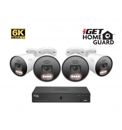 iGET HGNVK88604 - Kamerový MegaHD 6K PoE SMART set, 8CH NVR + 4xIP 6K kamera, zvuk, AI detekce