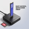 AXAGON ADSA-M2C11, USB-C 10Gbps dokovací stanice pro 1× M.2 NVMe/SATA SSD