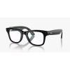Meta Ray-Ban Gen1 Wayfarer, Shiny Black, Clear (Large)