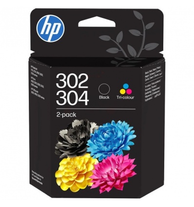 HP 302/304 Tri-color/Black Ink Crtg 2-Pk