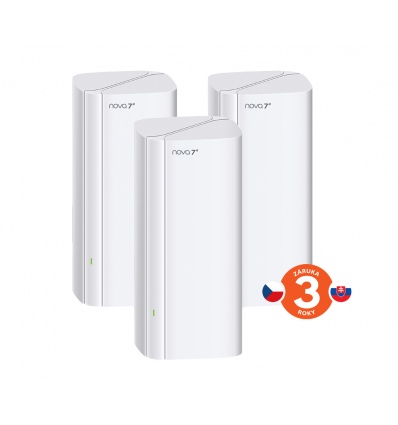 Tenda Nova ME3 Pro (3-pack) WiFi7 BE3600 Mesh Gigabit system, 9x GLAN/GWAN, WPA3, VPN, CZ app