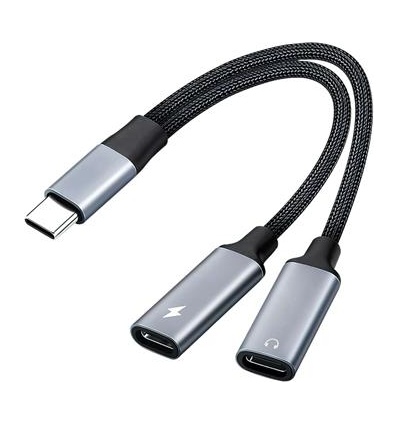PremiumCord redukce USB-C 2v1 pro audio a nabíjení