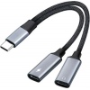 PremiumCord redukce USB-C 2v1 pro audio a nabíjení