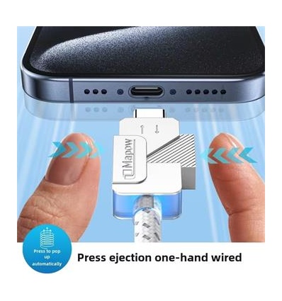 PremiumCord USB-C kabel s tlačítkem pro odpojení