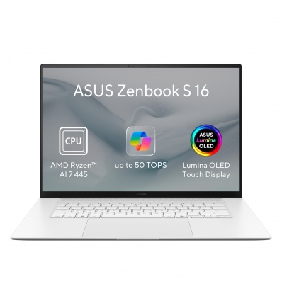 ASUS Zenbook S 16 OLED/UM5606GA-OLED382WZ/AI7-445/16"/2880x1800/T/32GB/1TB/AMD int/W11H/White/2R