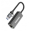 PremiumCord adaptér UBS-C a USB-A na Gigabit, 15cm