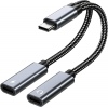 PremiumCord redukce USB-C 2v1 pro audio a nabíjení