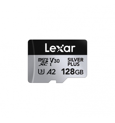 Lexar 128GB H-P Silver Plus microSDHC s adp C10 A2