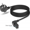 PremiumCord Kabel síťový 230V k PC,2m, 90° zahnutý