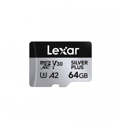 Lexar 64GB H-P Silver Plus microSDHC s adp C10 A2
