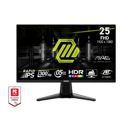 MSI MAG/255XF/24,5"/IPS/FHD/300Hz/0,5ms/Černá/3R