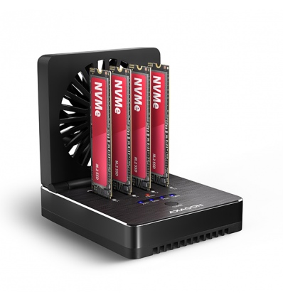 AXAGON ADSA-M2C44, USB4 dokovací stanice pro 4× M.2 NVMe SSD s funkcí klonování