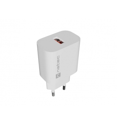 Universální nabíječka Natec RIBERA 18W, 1X USB-A, bílá