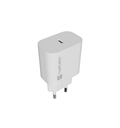 Universální nabíječka Natec RIBERA 20W, 1X USB-C, bílá