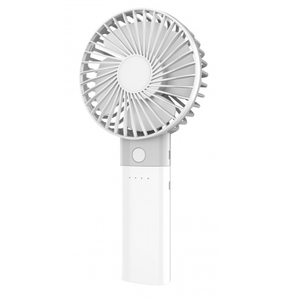 Platinet PRDF6107 kapesní ventilátor 10 cm, funkce powerbanky 4000 mAh, bílá-šedá