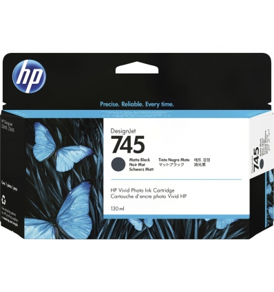 HP 745 inkoustová náplň matná černá, F9J99A