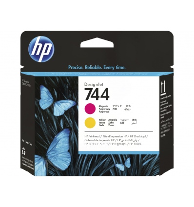 HP 744 Tisková hlava, purpurová a žlutá, F9J87A