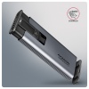 AXAGON EEM2-SD2, USB-C 10Gbps externí box s displejem pro M.2 NVMe/SATA SSD, bezšroubkový, stříbrný