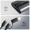 AXAGON EEM2-SD2, USB-C 10Gbps externí box s displejem pro M.2 NVMe/SATA SSD, bezšroubkový, stříbrný