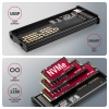 AXAGON EEM2-SD2, USB-C 10Gbps externí box s displejem pro M.2 NVMe/SATA SSD, bezšroubkový, stříbrný