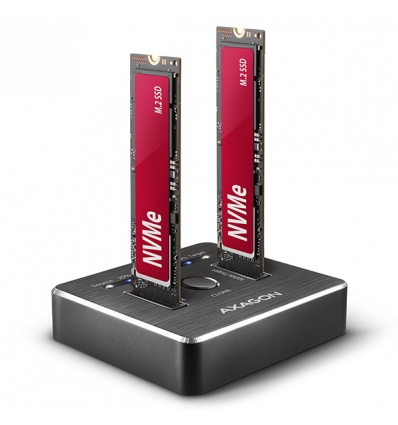 AXAGON ADSA-M2C, USB-C 10Gbps dokovací stanice pro 2× M.2 NVMe SSD s funkcí klonování