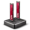 AXAGON ADSA-M2C, USB-C 10Gbps dokovací stanice pro 2× M.2 NVMe SSD s funkcí klonování