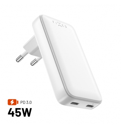 GaN nabíječka FIXED Slim, 45W, PD2.0, 2xUSB -C