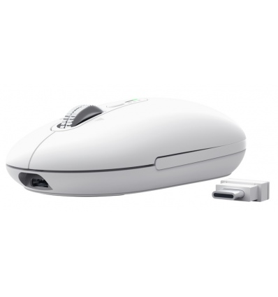 Trust Seron Slim/Kancelářská/Optická/3 200 DPI/USB+BT/Bílá