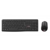 Klávesnice C-TECH WLKMC-04, bezdrátový combo set s myší, černý, USB, CZ/SK
