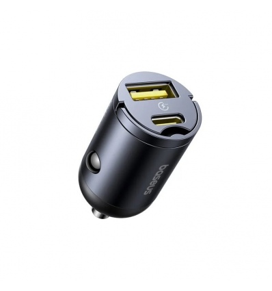 Baseus Tiny Star Mini Nabíječka do Auta USB-A/USB-C 30W Cosmic Black