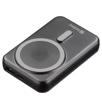 Sandberg Mag Wireless Powerbank 10000 mAh ALU, černá