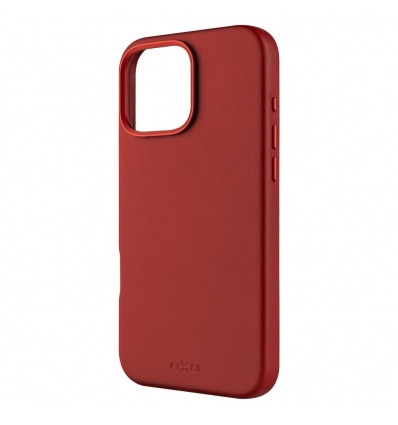 FIXED MagLeather kožený kryt iPhone 16PM červený
